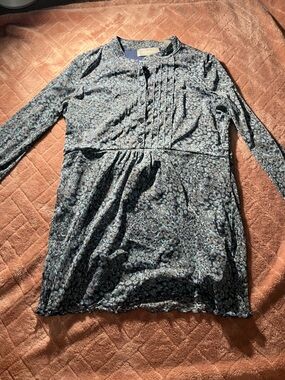 Liz Claiborne Blue Navy Patterned Top
